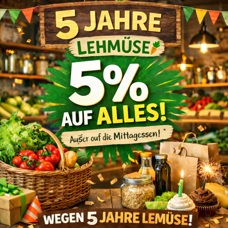 5 Jahre Lehmüse 🎉 – 5% Rabatt im Februar auf alle Fingerfood-Shop-Artikel (plus 5% extra bei Abholung)