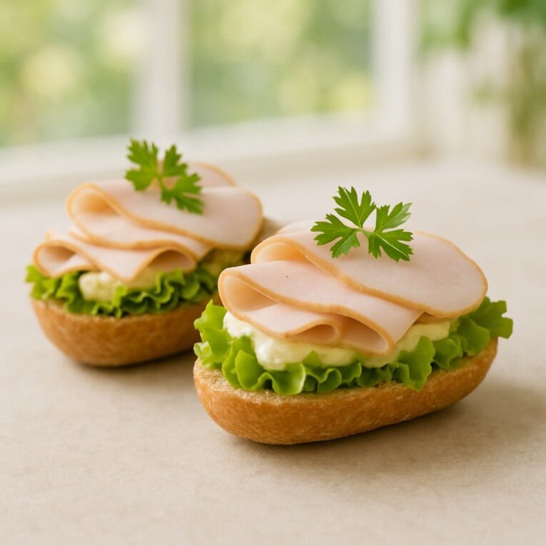 ChatGPT Brötchen hälfte mit Putenbrust
